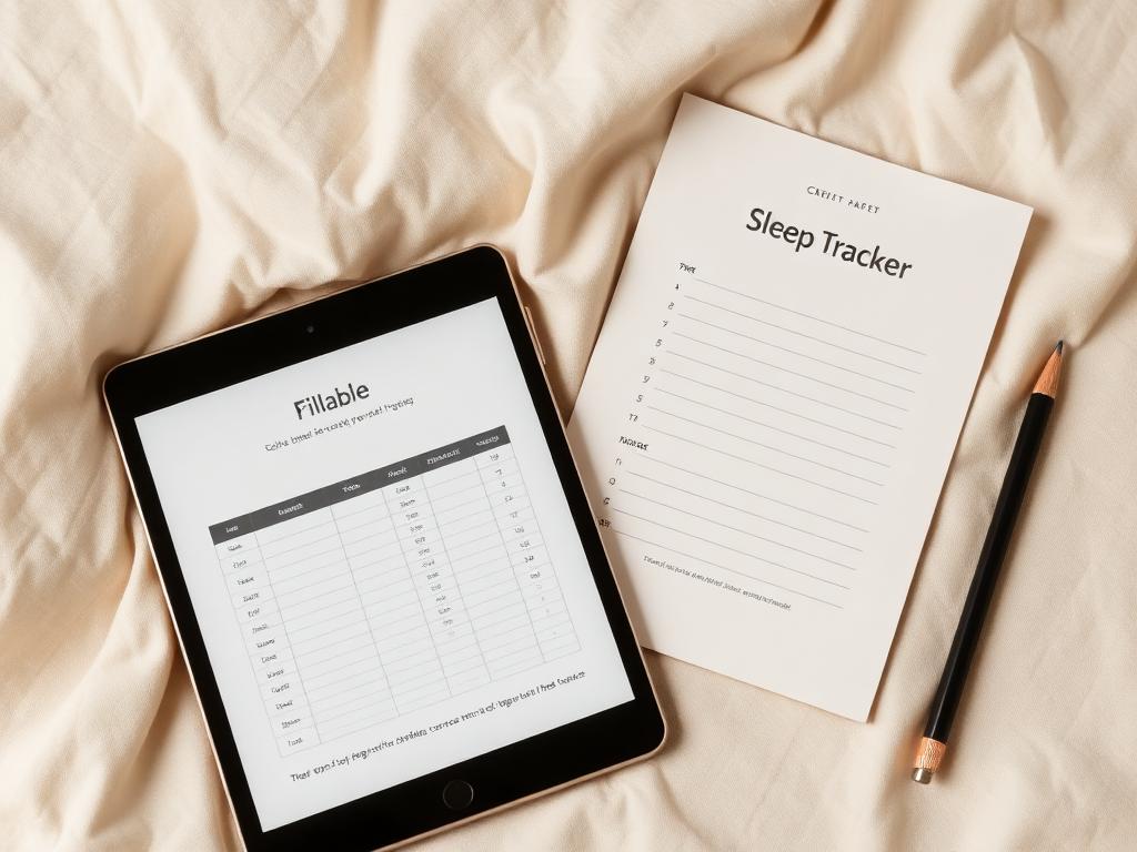 The sleep tracker on a tablet and printed